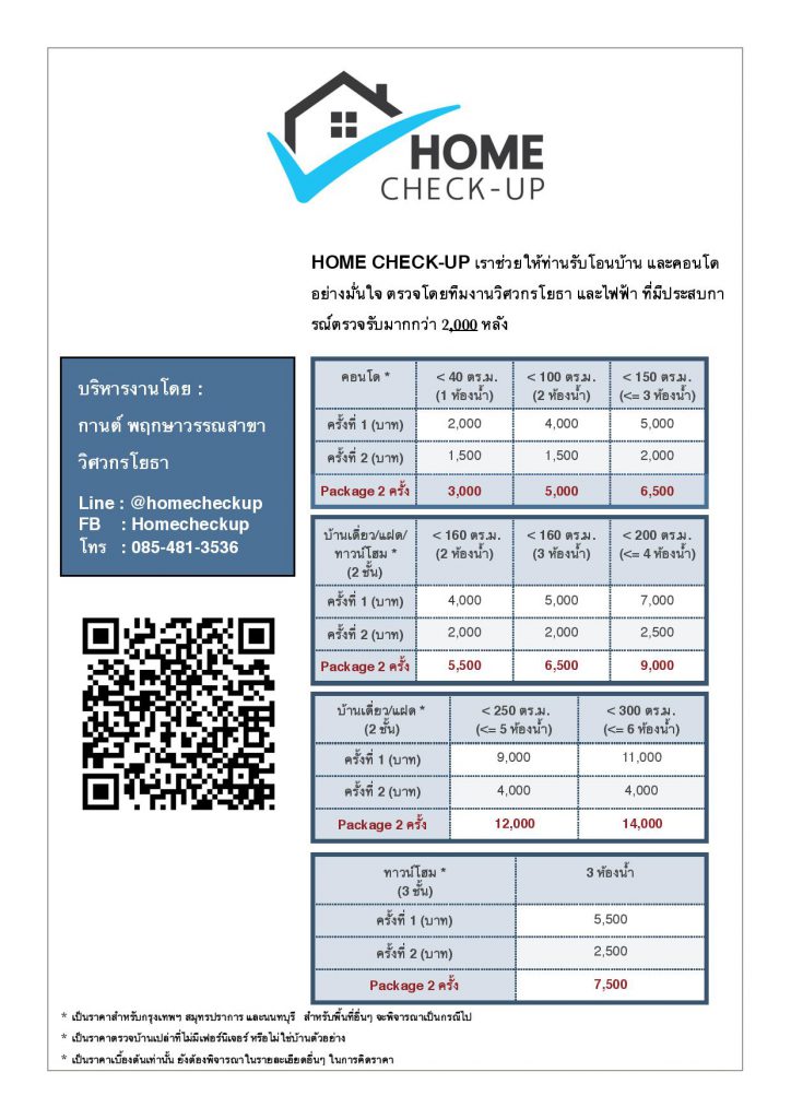 Home check up price list